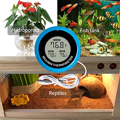 Cosetten Digitalni akvarijumski termometar, termometar za akvarijum za ribu aksolotl akvarijum za kornjače