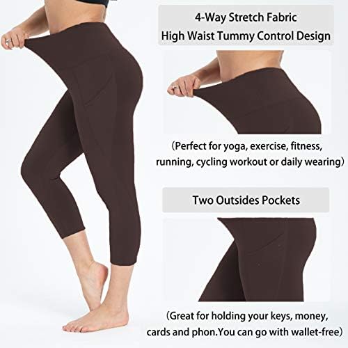 Tocdays 2 Pack Capri gamaše sa džepovima - Ženske joge visoke struke za vježbanje