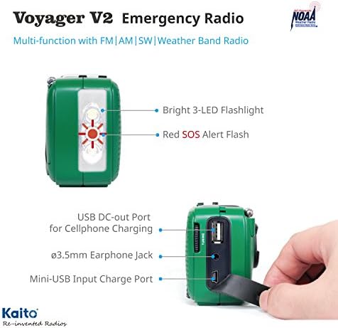 Najbolji NOAA prijenosni solarni / ručni radilica AM/FM, Kratkotalasni i NOAA Radio za hitne slučajeve sa USB punjačem za mobilni