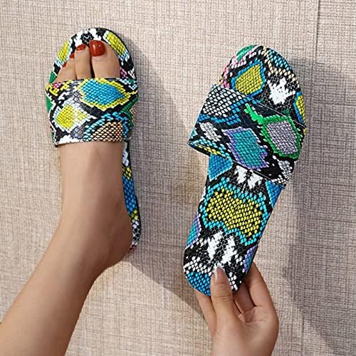 Ženske papuče Ljetne casual sandale za žene Dame Fashion Solid Leopard Print ravne papuče Sandale Casual Cipes Ženske ravne sandale