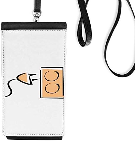 Punjenje utičnice za utikač uzorak Telefon novčanik torbica Viseće mobilne torbice Crni džep
