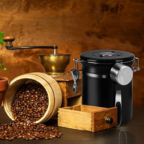 Posuda za kafu hermetički kanister za kafu, posuda od nerđajućeg čelika za kafu za kuhinju, mlevena kafa-jednosmerni CO2 ventil hermetički