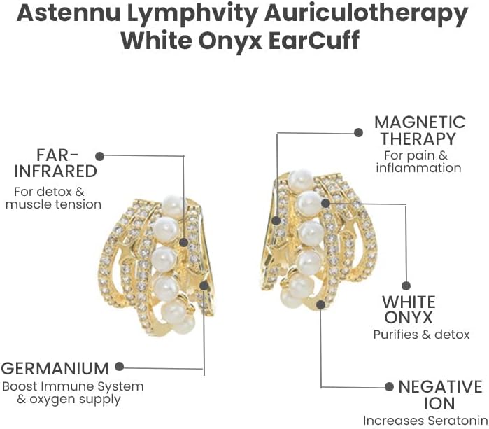 Astennu Lymphvity Auriculoterapija bijeli Onyx naušnica, Lymphvity Auriculoterapija bijeli Onyx ušni pokrivač, Slimio auricular Rowline