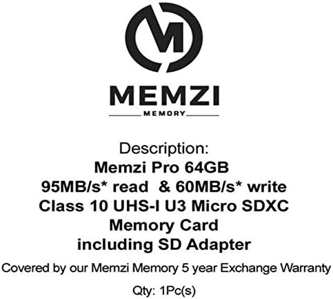 MEMZI PRO 64GB Micro SDXC memorijska kartica za Doogee X seriju mobilnih telefona-klasa velike brzine 10 95MB / s čitanje 60MB / s
