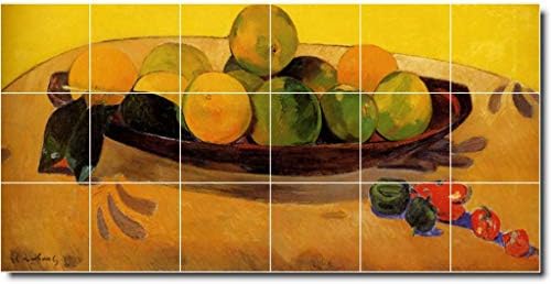Keramička pločica Mural-Paul Gauguin Voćni povrće Povratna pločica Mural 23. 25.5 Š x 12.75 H 4.25x4.25 Pločice