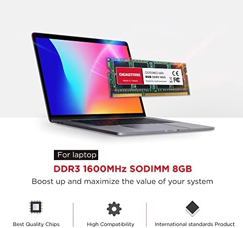 【DDR3 Ram】 Gigastone Laptop Ram 16GB DDR3 16GB DDR3-1600MHz PC3-12800 CL11 1.35V SODIMMIM 204 PIN nebuchered ne-ecc za prijenosno