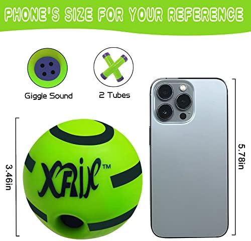 XFRJK Giggle Ball za pse 2 paketa interaktivne pseće lopte 3.46 in Giggle sound Wobble Ball za obuku pasa igranje lopte za igračke