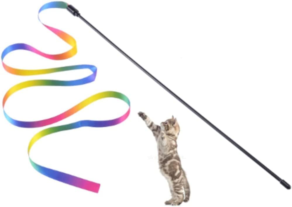 1pc Creative CAT igračka tkanina vrpca fleksibilna mačka teaser wind šarena tkanina vrpca fleksibilna vježba igračka za vašu malu