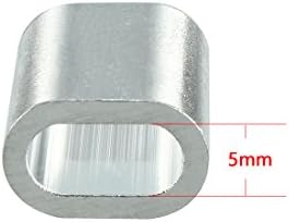 IIVVERR 5mm 1/5-inčni kablovski užad aluminijumske ovalne navlake kopče za presovanje petlje 25kom (5mm 1/5-pulgada kablovski kabl