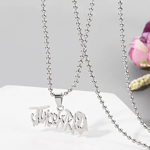 MOONNIGHT STORE reper Perla ogrlica lanac lanac od nehrđajućeg čelika pismo Privjesak Ogrlica fanovi poklon
