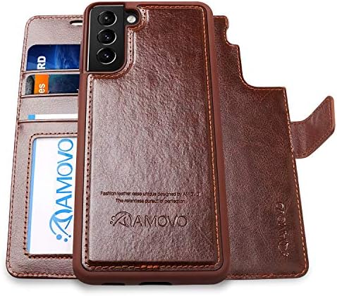 Amovo torbica za novčanik za Samsung Galaxy S21 Plus [2 u 1Detachable] kožna preklopna futrola [veganska koža][Slot za kartice] [magnetna