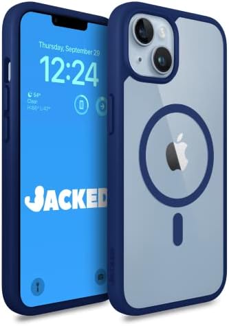 Jacked Magnetic Case za iPhone 14 Plus Case [kompatibilan sa MagSafe] Tough & tanak, mat jasan slučaj za manje otisaka prstiju, Extra