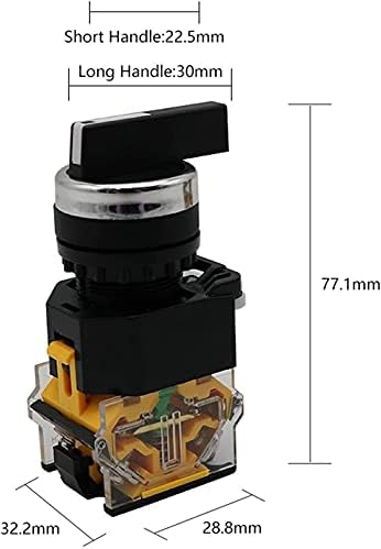 PCGV 22mm selektorski gumb okretni prekidač Trenutak 2NO 1NO1NC 2 3 Pozicija DPST 10A 400V prekidač za uključivanje / isključivanje