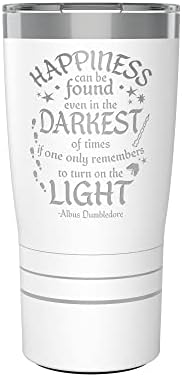 Tervis putnik Harry Potter Happiness Quote gravirano Triple zidom izolovana Tumbler Travel Cup drži pića hladno & vruće, 20oz, Glacier