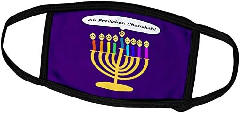 3Droza inspirationZstore - Judaica - Ah Freilichen Chanukah - Happy Hanukkah u Yiddish Slatkim Jevrejskoj menora - Maske za lice