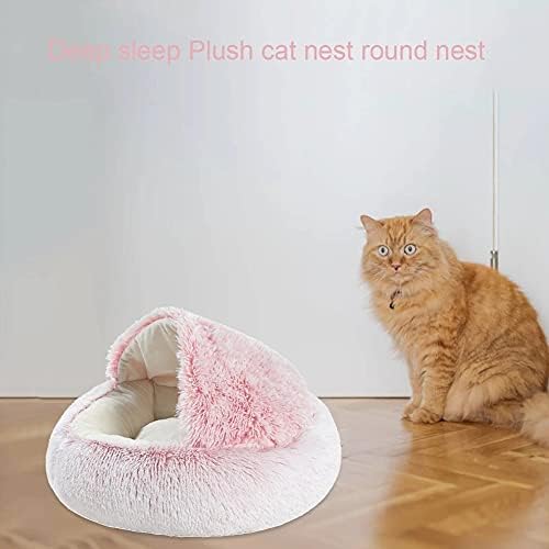 Wzhsdkl prijenosni mačke Kitten Sleep Bed Nest sklopivi okrugli pliš zima topla meka prostirka Travel Home vanjski jastuk za kućne