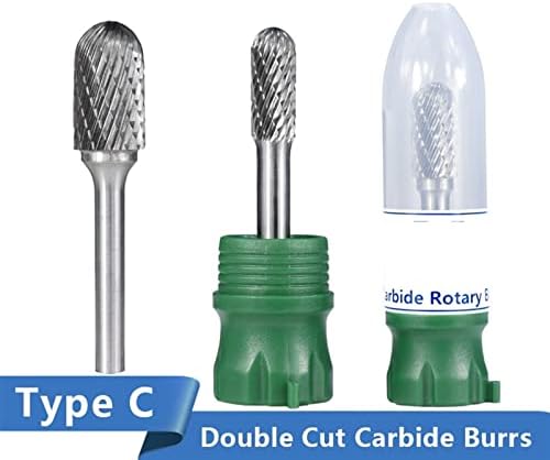 Htawi Tungsten Carbide Burr T Tip C Fine zube Rotacijske datoteke Metal Glodanje rezbarenja Bit Cutter 6 mm rotacijski buri 1pcs