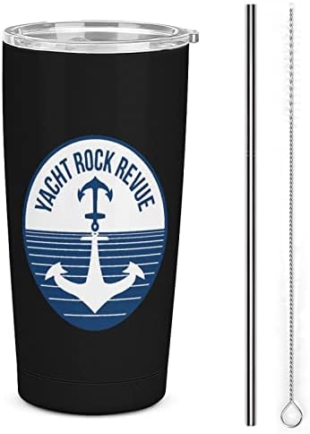 Yacht Rock Revue 20oz Travel Throat šalica za vakuum izolirana od nehrđajućeg čelika Latte čaša sa poklopcem i četkom