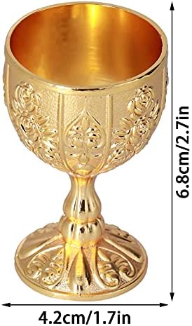Zerodis 2kom kraljevski kalež reljefni Kup, Vintage ručno rađeni pehar pehar neraskidivi Zmajev kalež sa reljefnim cvetnim uzorkom metalna čaša za liker