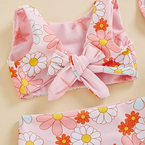 Dojenčad za bebe Reverzibilni kupaći kostimi 3 komada cvjetni / sunčani kupaći odijelo Toddler plivaju Top Gatch Bikini set odjeće