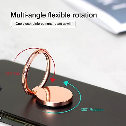 [2 Pakovanje] okruglo Ultra tanko postolje za Držač prstena za mobilni telefon,rotacija za 360 stepeni i podesivi nosač prstena za