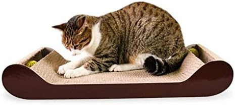 RUIXFLR Grebalice za mačke sa Zvonastom kuglicom, Valoviti kartonski jastučić za grebanje koji se može reciklirati, salon za mačke