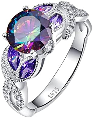 Ženski prstenovi moda Šareni ovalni cirkon zaručni prsten Elegantni vjenčani prsten za žene za žene Nakit Pokloni Parovi prstenovi