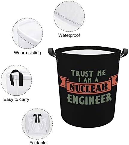 Vjerujte mi da sam nuklearna Inženjerska korpa za pranje veša sklopiva torba za odlaganje kante za veš sa ručkama