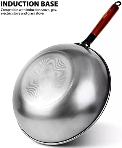 WIONC tradicionalni kineski wok, posuđe od livenog gvožđa od ugljeničnog čelika okruglog dna Wok,drška protiv opekotina od bukovog