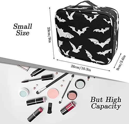 9ch Goth torba za organizatore šminke, putne torbe za šminkanje za žene velika kozmetička torba s podesivim razdjelnicima Prijenosna