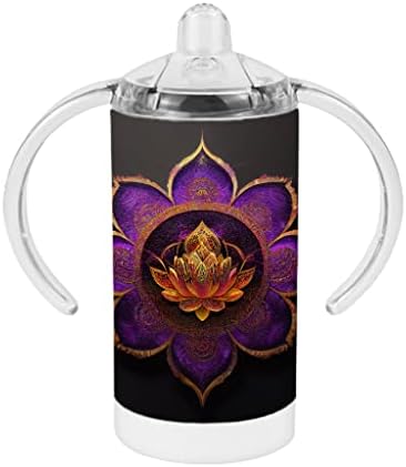 Mandala Dizajn Sippy Cup-Ljubičasta Baby Sippy Cup - Cvijet Sippy Cup