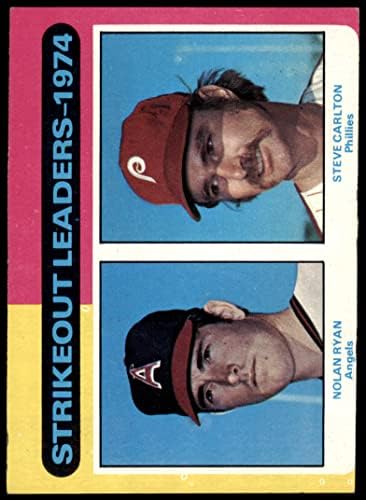 1975 FAPPS 312 Strikeout lideri Nolan Ryan / Steve Carlton Angels / Phillies VG Angels / Phillies