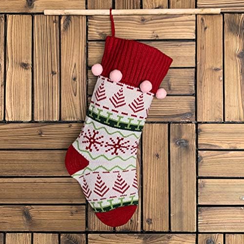 Nuobesty Yule Pokloni Božićne čarape, Velike veličine pletene pletene Xmas Čarape za božićno drvsko drveno Kamin Dekoracije, 3 komada