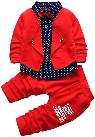 Hzxvic 2pcs Baby Boy haljina odjeća Toddler Outfits Dojenčad TUXEDO Formalni odijelo za djecu s dugim rukavima + hlače set