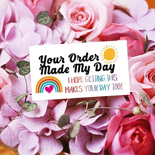 Vaš red je moj dan 50 šarene Rainbow Love Sun Hvala kartice, za Online, Maloprodaja, ručno rađena roba, umetaka paket, nazad prazan