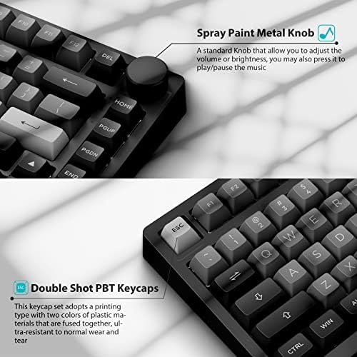 EPOMAKER AKKO PC75B Plus vruća zamjenska RGB mehanička tastatura za igre, Bluetooth 5.0/2.4 Ghz/USB-C žičana PC tastatura, sa kontrolom