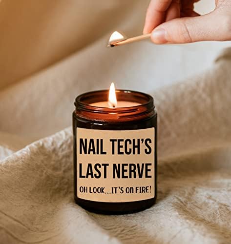 Nail Tech Last Nerve Candle-personalizirani poklon za Nail Tech - smiješni poklon za Nail Tech-Nail Tech pokloni-rođendanski poklon