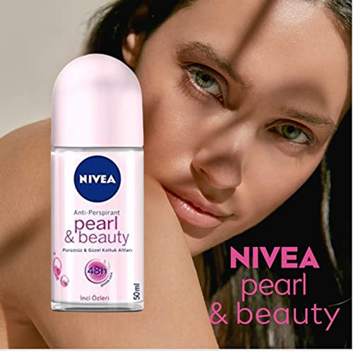 Nivea Pearl Beauty White Roll-on - Besplatni alkohol, antiperspirantni dezodorans, 48 ​​sati Zaštita, osvježavajući sadržaj cijeli