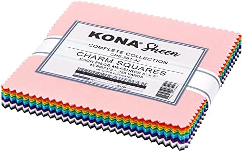 Kona Cotton Solids Sheen Charm Square 42 5-inčni kvadrati Charm paket Robert Kaufman Fabrics CHS-981-42, izabrane