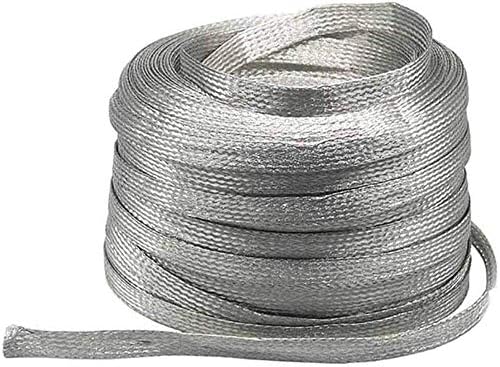 Nianxinn Copper Braid Wire Flat Kalajisani bakar pleteni kabl 3m / 9. 84ft fleksibilnost gola Cu metalna pletena Navlaka za spajanje
