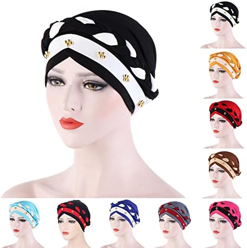 Boemski Turban za žene elastični muslimanski omoti za glavu rak pokrivala za glavu elegantna Hemo kapa meka udobna nabrana kapa