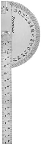 Walfront Angle Finder 0-180 stupnjeva nehrđajućeg čelika okrugla glava okretni goniometar za čegarski nosač za čegar za čegar za rukovanje,