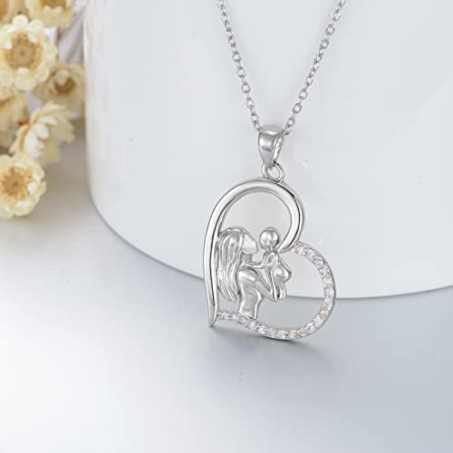 BETHZA Diamond mama i dijete Love Heart privjesak 925 Sterling Silver 0.1 CT ogrlica Za Mamu šarm ogrlica za Majčin dan Nakit Pokloni