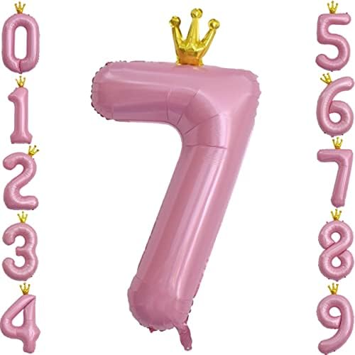 Giant broj 7 Baloni - veliki, 40 inčni | 7. rođendan ukrasi | Sedam rođendanske ukrase | Srijeda Addams Party Dekoracije | 7 70 godina