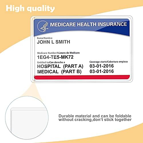 Smellalon 6 pakovanje nove zaštitne navlake za držač Medicare kartice,12mil prozirna PVC vodootporna zaštita medicinske kartice za
