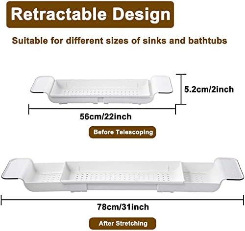 Proširiva polica za odvodnu kadu, multifunkcionalna Plastična ladica za kadu Organizator kupatila jednostavan stilski stalak za kadu