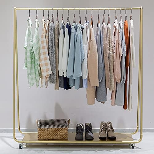 Warooma metalni stalak za odjeću za teške uslove rada, sa modnim nosačem za odjeću od 360 ° remenice, mobilna šina za odjeću sa pregradom,