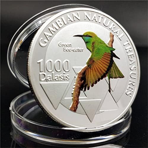 Životinjski novčići Congo Lucky Green grlo pčelinji jeolji Ocean poklon Komemorativni savezni zanata sa srebrnim novčićima Kolekcionarstvo