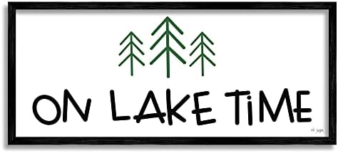 Stupell Industries na jezero vremenski fraza tipografija Pine Tree Doodle, dizajn Jaxn Blvd.