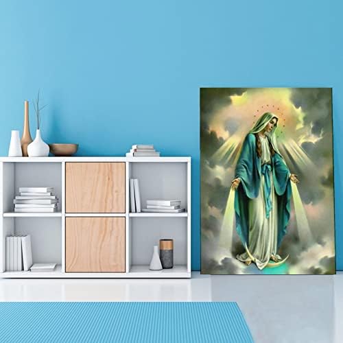 Aomaca Vintage Poster Djevice Marije ulje slikarstvo religijska Umjetnost Canvas slikarstvo zidni umjetnički Poster za spavaću sobu